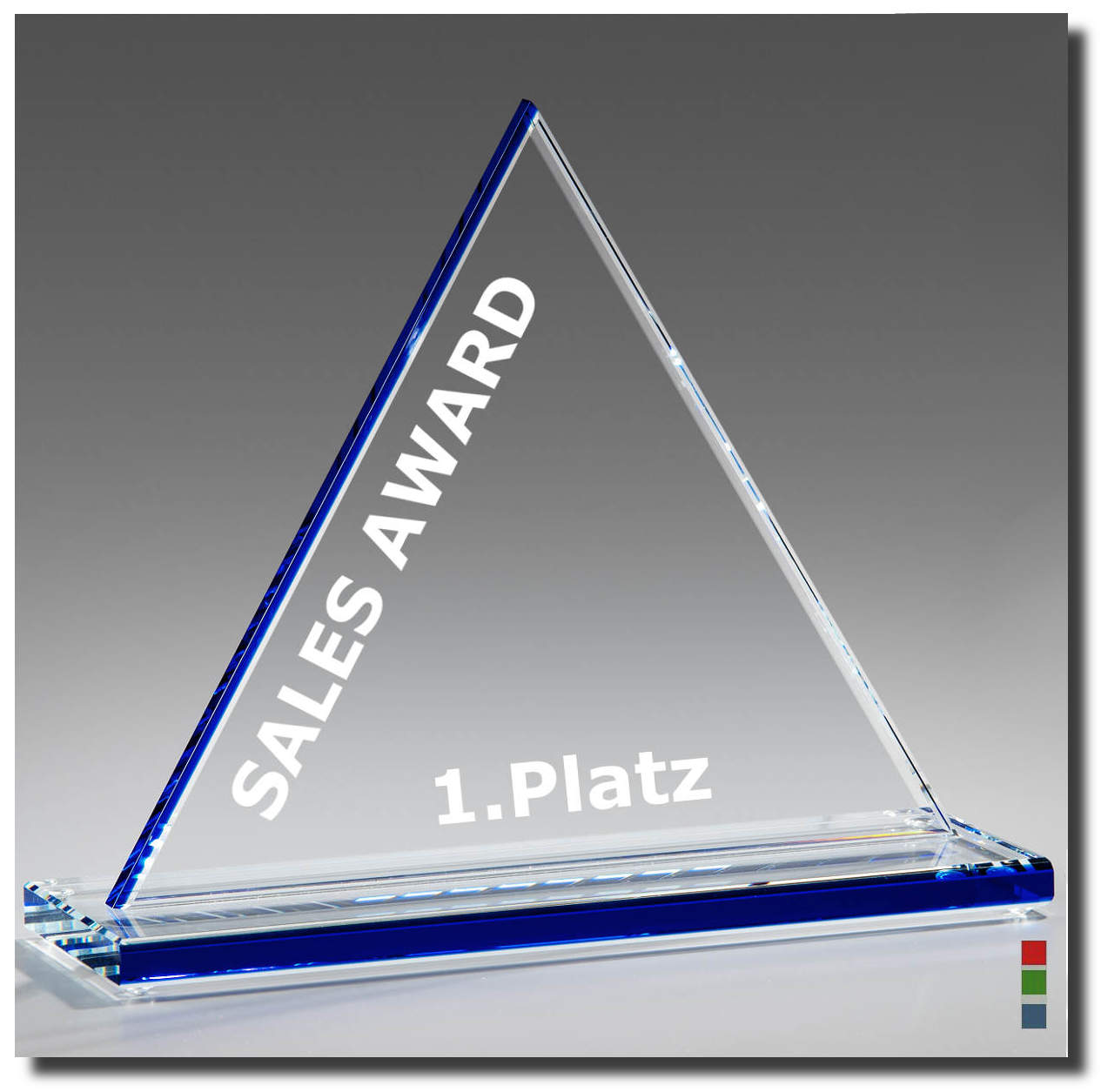 Glastrophäe Dreieck-farbe Glastrophäe Dreieck-farbe