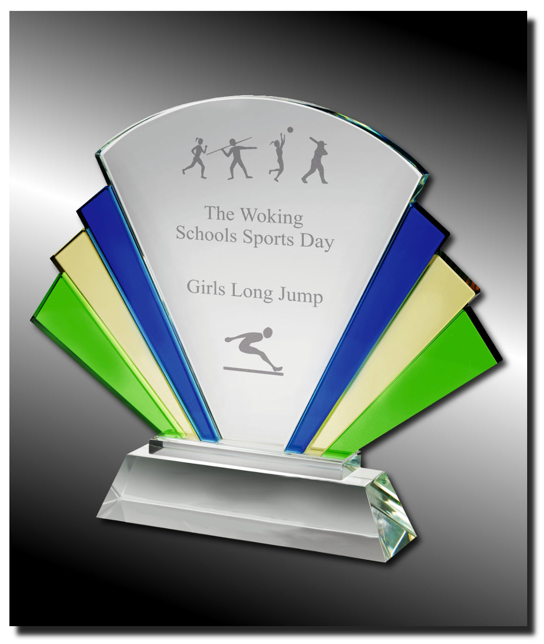 Glaspokale mit Gravur, Glastroph&auml;en, Glasawards, 3D Foto Glasgravur, Pokale:  Glaspokal Virginia