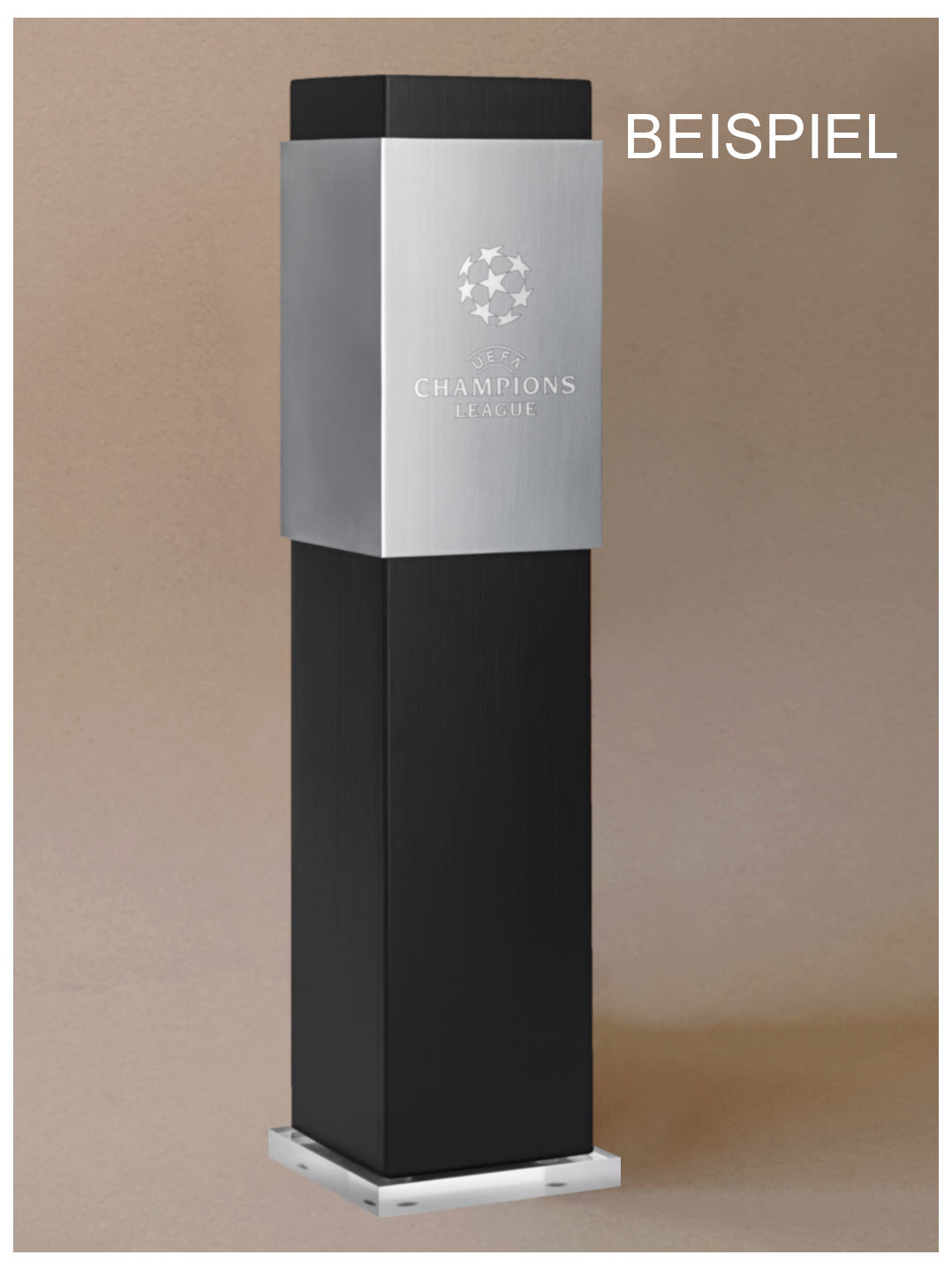 Glaspokale mit Gravur, Glastroph&auml;en, Glasawards, 3D Foto Glasgravur, Pokale:  Holzaward San-Francisco