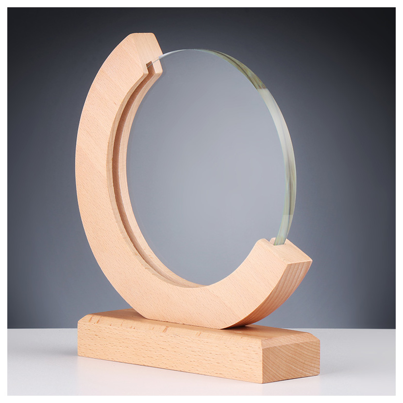 Glaspokale mit Gravur, Glastroph&auml;en, Glasawards, 3D Foto Glasgravur, Pokale:  Holz-Glas-Award Frankenwald