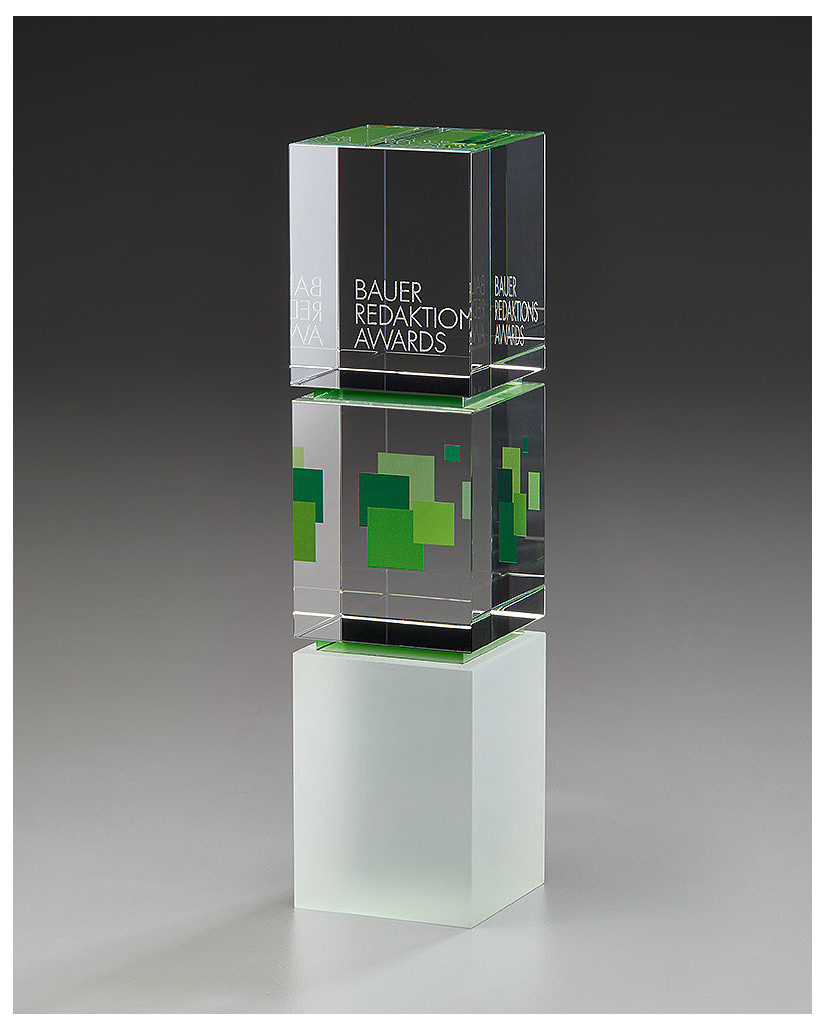 Glasaward Cubix-Emerald Glasaward Cubix-Emerald