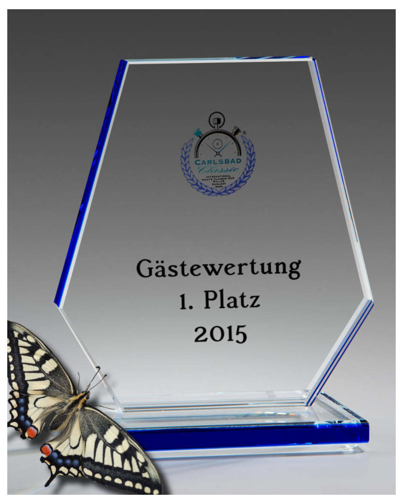 Glastroph&auml;e Hexagon-farbkanten