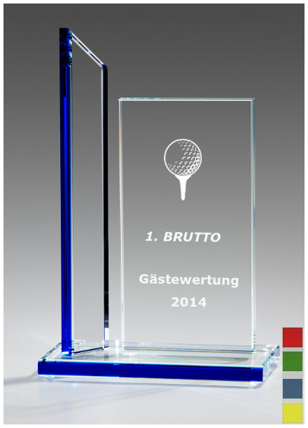 Glastrophäe mit Lasergravur Glastrophäe mit Lasergravur