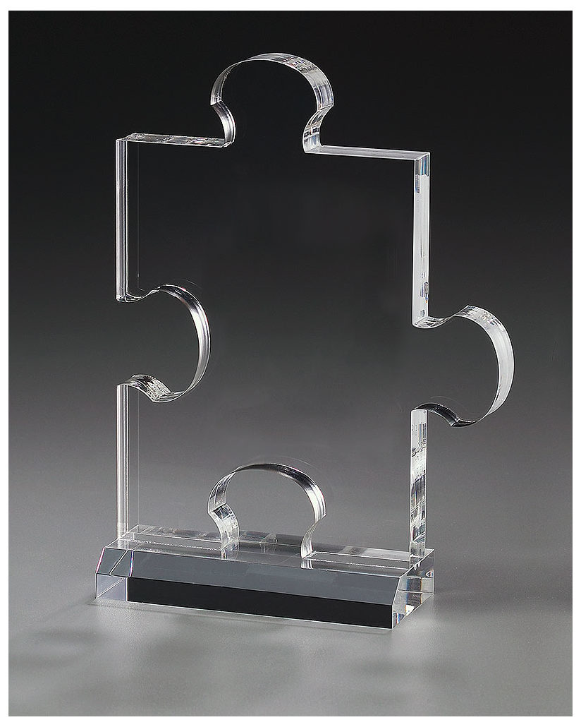 Glaspokale mit Gravur, Glastroph&auml;en, Glasawards, 3D Foto Glasgravur, Pokale:  Acryltroph�e Puzzle