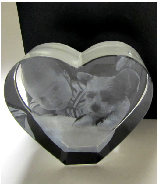 Glaspokale mit Gravur, Glastroph&auml;en, Glasawards, 3D Foto Glasgravur, Pokale:  Beispiel 17-3D