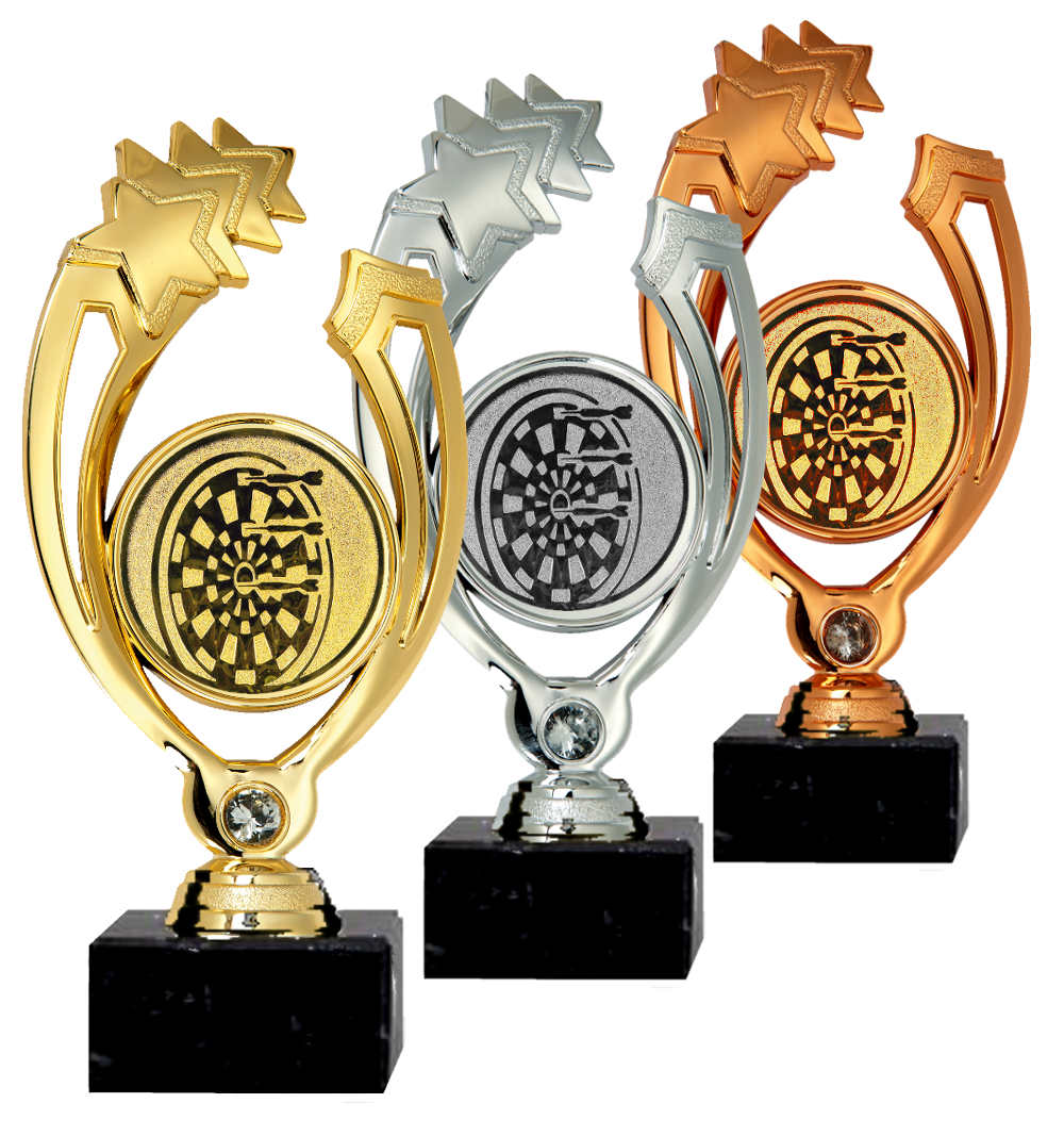 Glaspokale mit Gravur, Glastroph&auml;en, Glasawards, 3D Foto Glasgravur, Pokale:  Darttroph�e SP.30