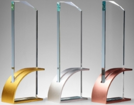 Glaspokale mit Gravur, Glastroph&auml;en, Glasawards, 3D Foto Glasgravur, Pokale:  Glaspokal Cannes