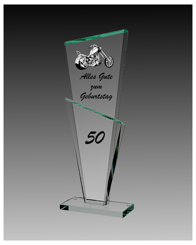 Glaspokale mit Gravur, Glastroph&auml;en, Glasawards, 3D Foto Glasgravur, Pokale:  Glaspokal Eco