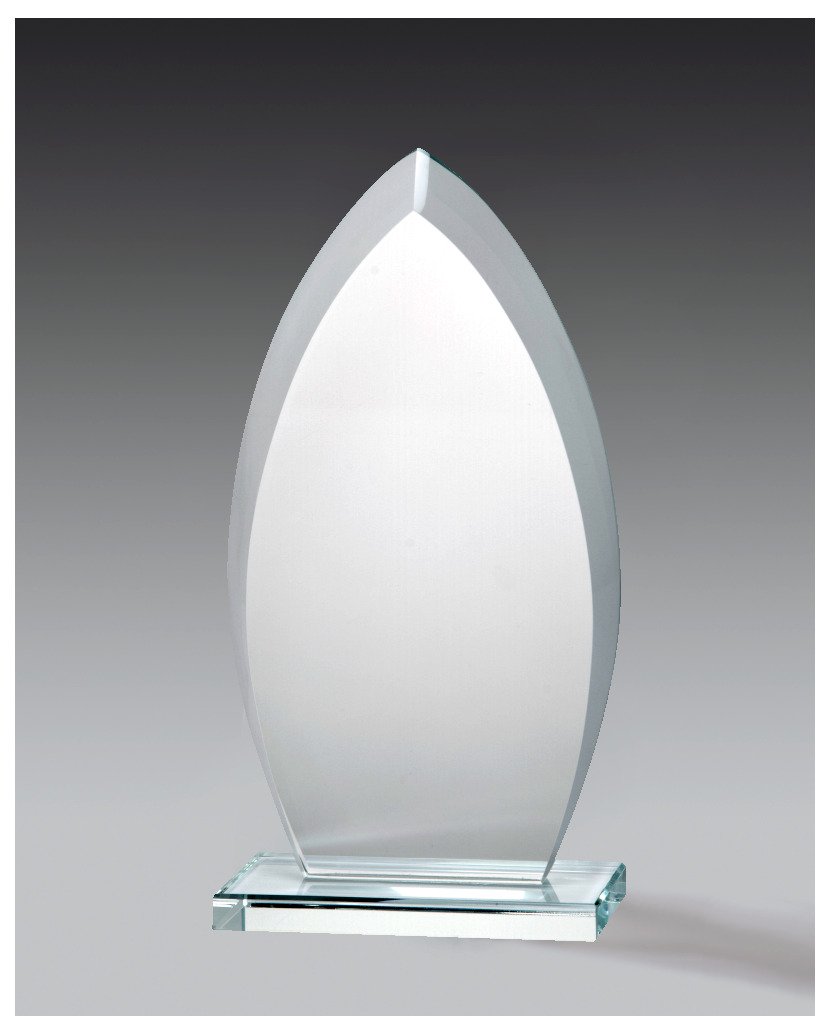 Glaspokale mit Gravur, Glastroph&auml;en, Glasawards, 3D Foto Glasgravur, Pokale:  Glaspokal Lilie