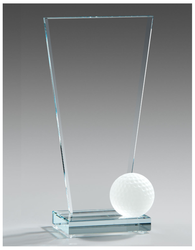 Glaspokale mit Gravur, Glastroph&auml;en, Glasawards, 3D Foto Glasgravur, Pokale:  Golfaward-1