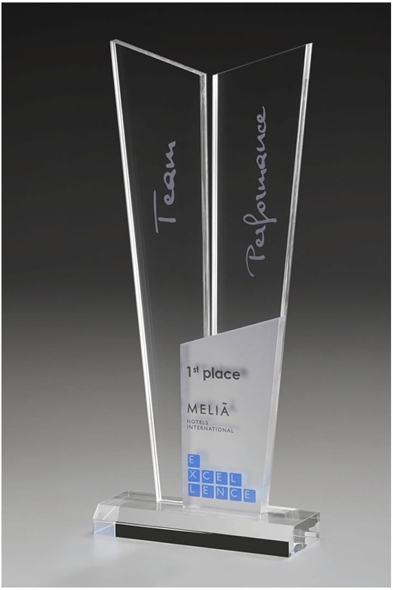 Glaspokale mit Gravur, Glastroph&auml;en, Glasawards, 3D Foto Glasgravur, Pokale:  Acrylglaspokal Ice Royal