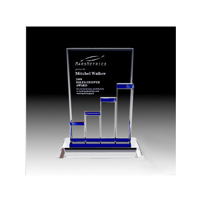 Glaspokale mit Gravur, Glastroph&auml;en, Glasawards, 3D Foto Glasgravur, Pokale:  Glaspokal Erfolg