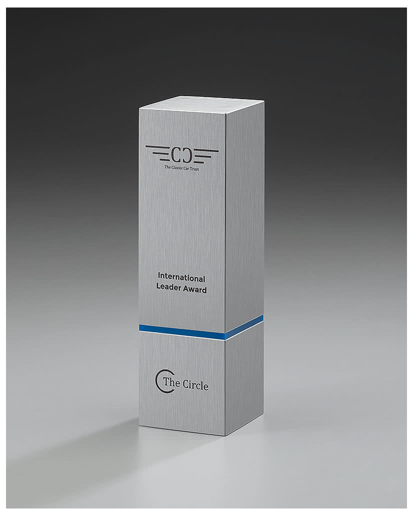 Glaspokale mit Gravur, Glastroph&auml;en, Glasawards, 3D Foto Glasgravur, Pokale:  Award Metal Tower