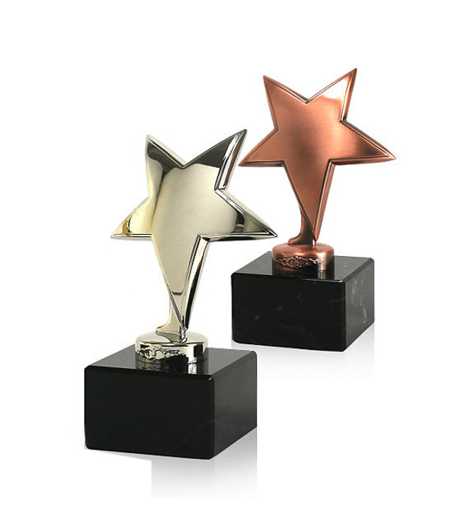 Glaspokale mit Gravur, Glastroph&auml;en, Glasawards, 3D Foto Glasgravur, Pokale:  Metallstern Merkur