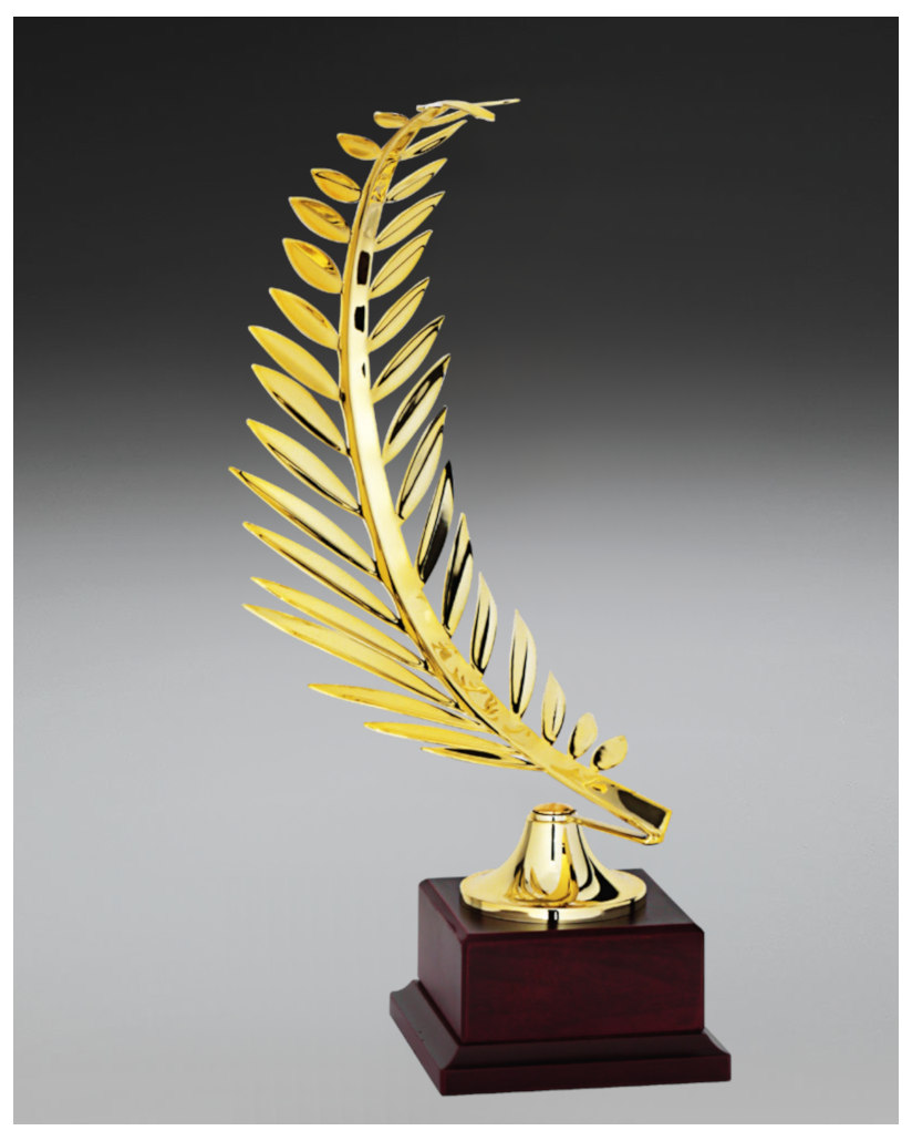 Glaspokale mit Gravur, Glastroph&auml;en, Glasawards, 3D Foto Glasgravur, Pokale:  Award Golden-Leaf