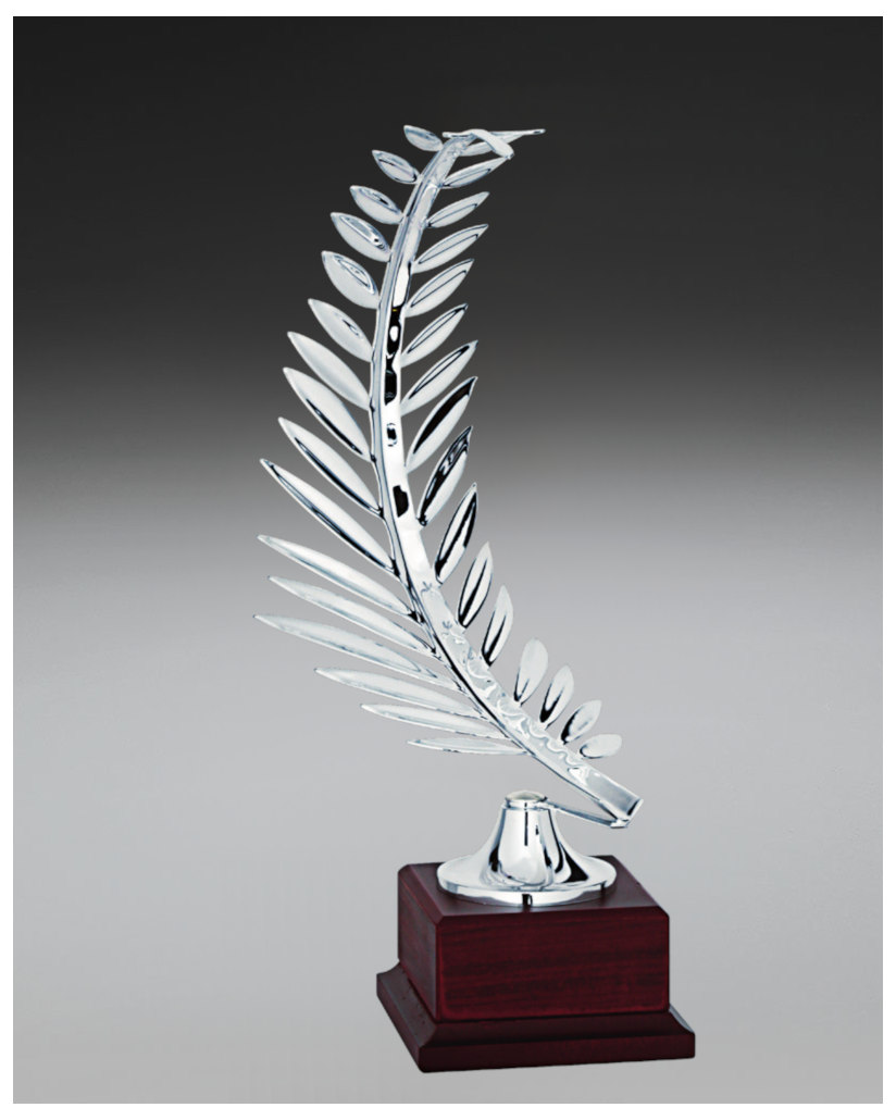 Glaspokale mit Gravur, Glastroph&auml;en, Glasawards, 3D Foto Glasgravur, Pokale:  Award Silver-Leaf