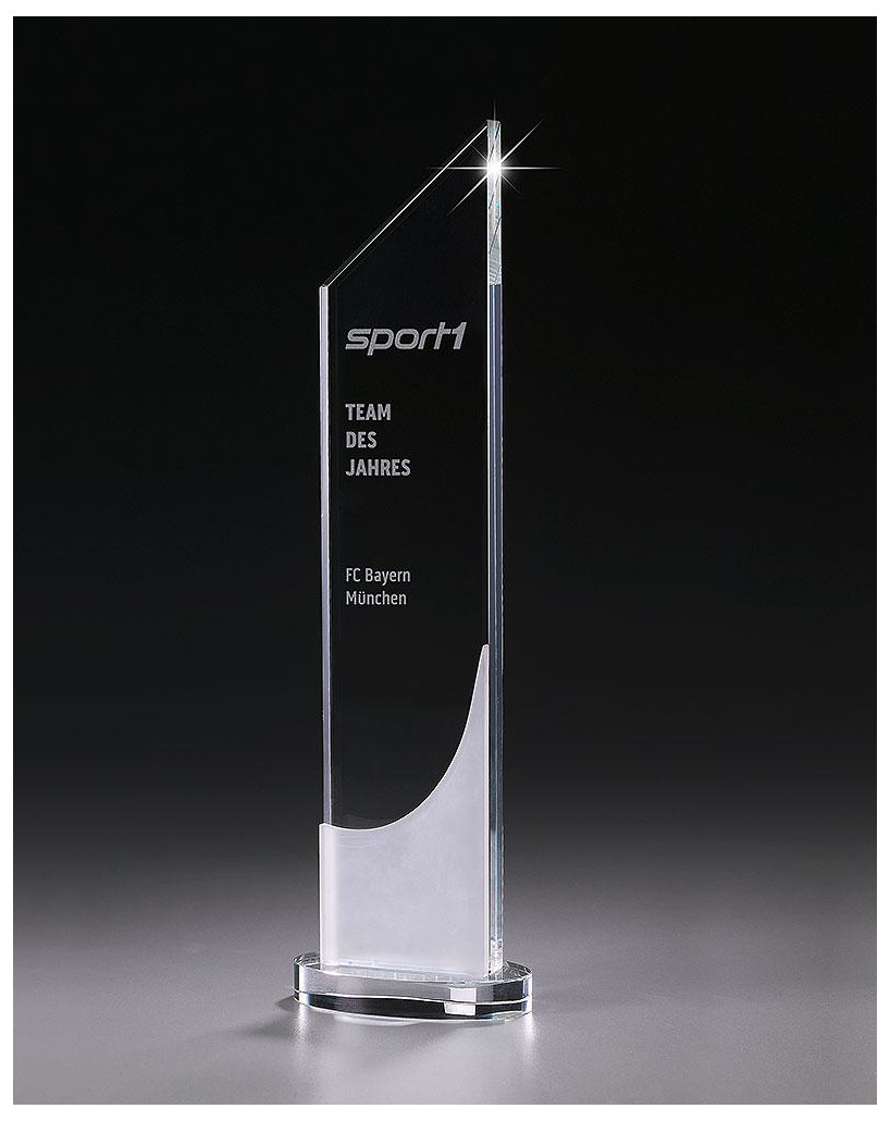 Glaspokale mit Gravur, Glastroph&auml;en, Glasawards, 3D Foto Glasgravur, Pokale:  Glaspokal Stratosphere