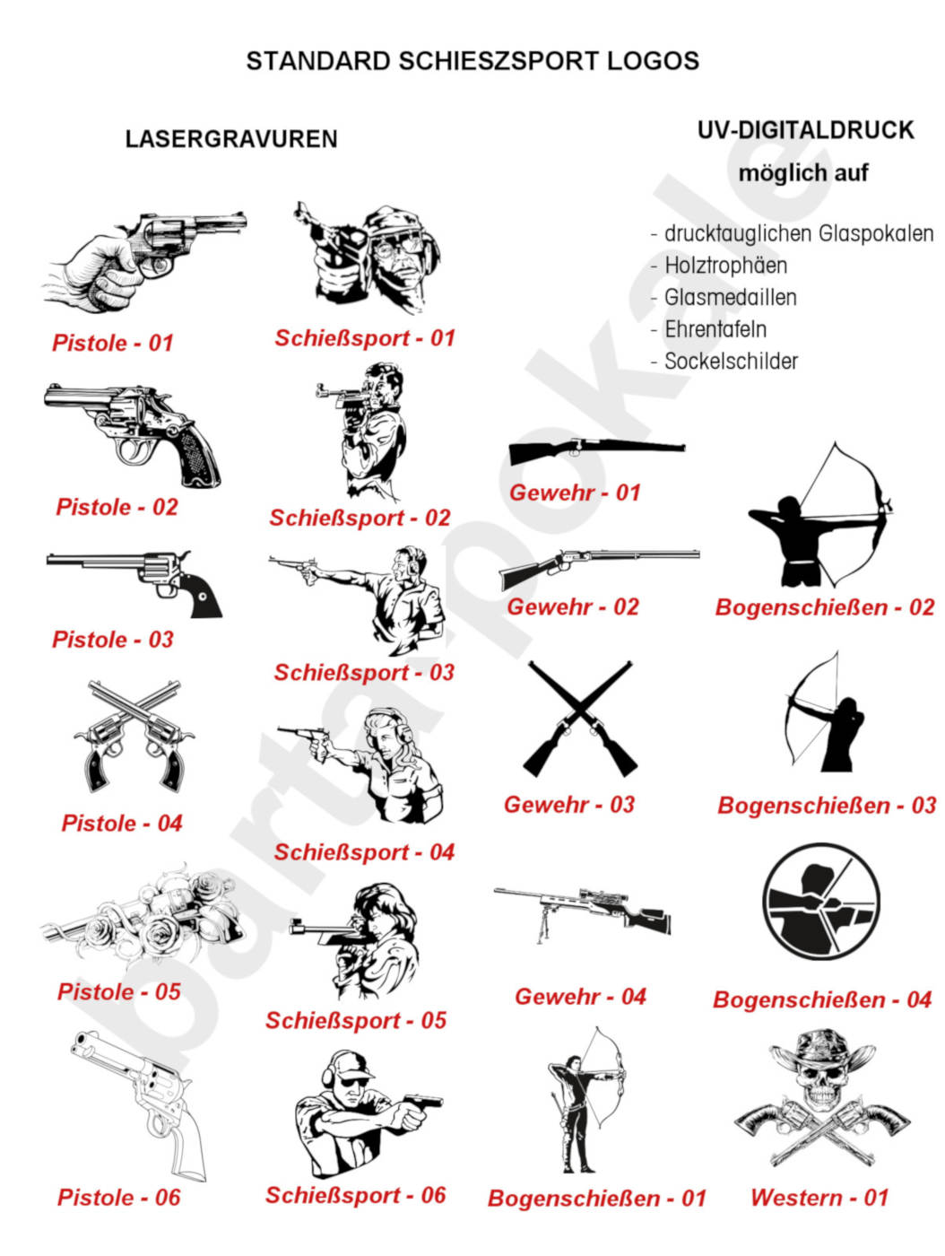 Glaspokale mit Gravur, Glastroph&auml;en, Glasawards, 3D Foto Glasgravur, Pokale:  Logos Schiesssport